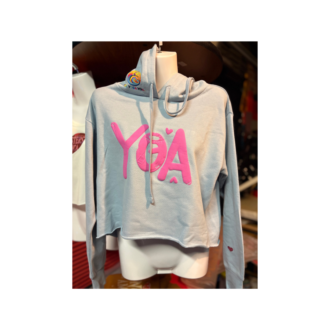 Y O A YOGA SOFT CROP TOP HOODIE
