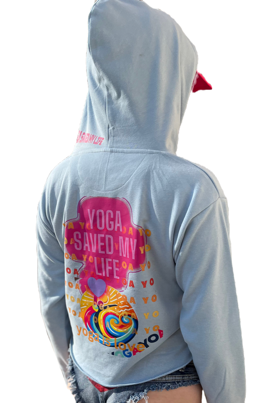 YOGA SAVED MY LIFE CROP TOP HOODY image 0