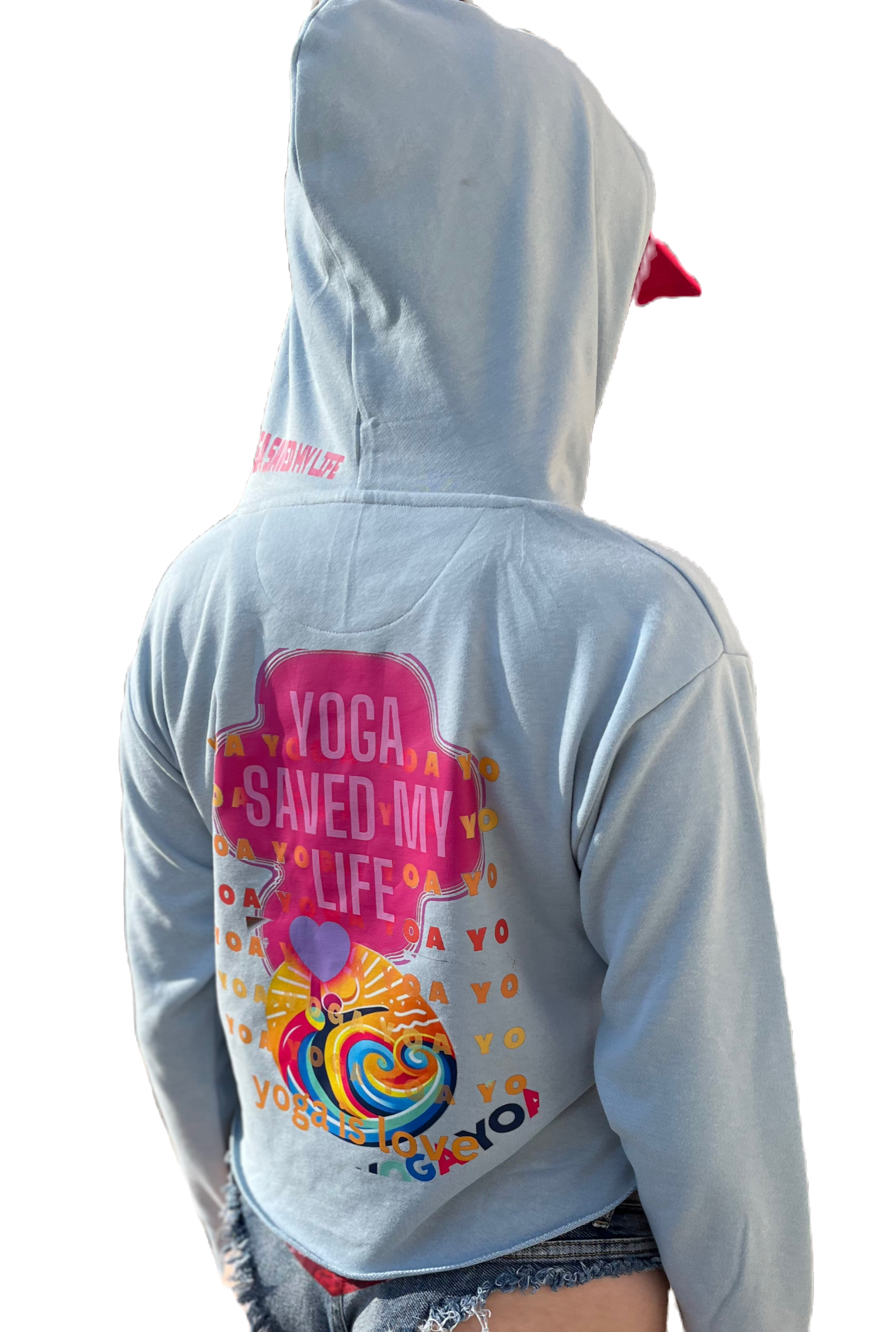 YOGA SAVED MY LIFE CROP TOP HOODY image 0