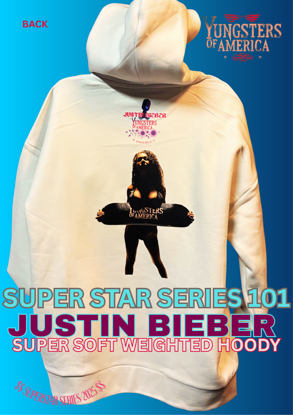 JUSTIN BIEBER YOA SUPER STAR SERIES 101 SOFT WEIGHTED HOODY image 1
