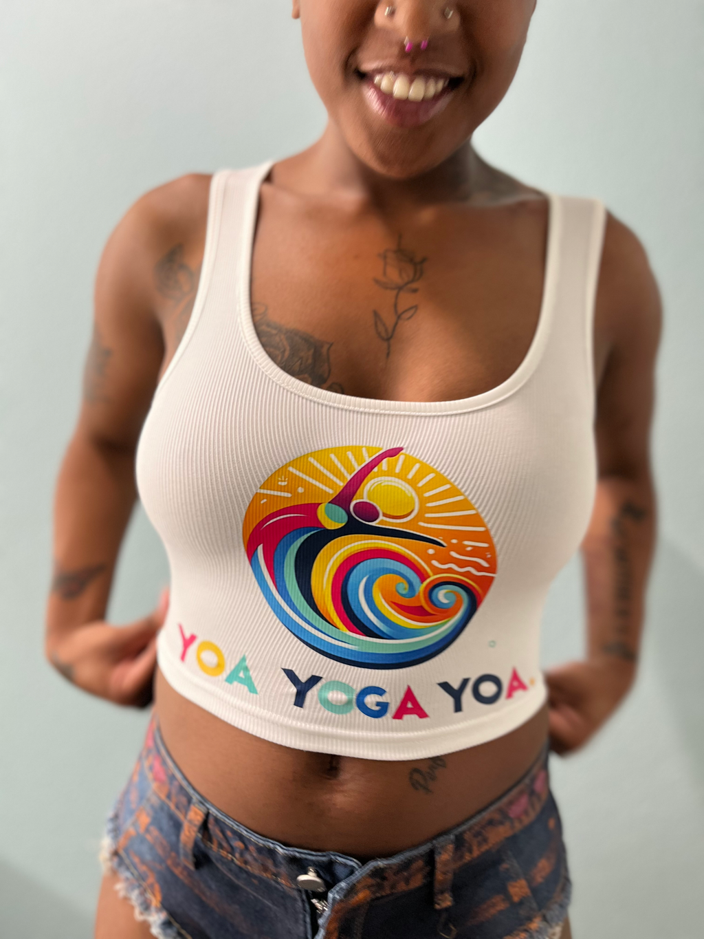 "YOA YOGA GURU" COMFY CROP TOP TANK image 1