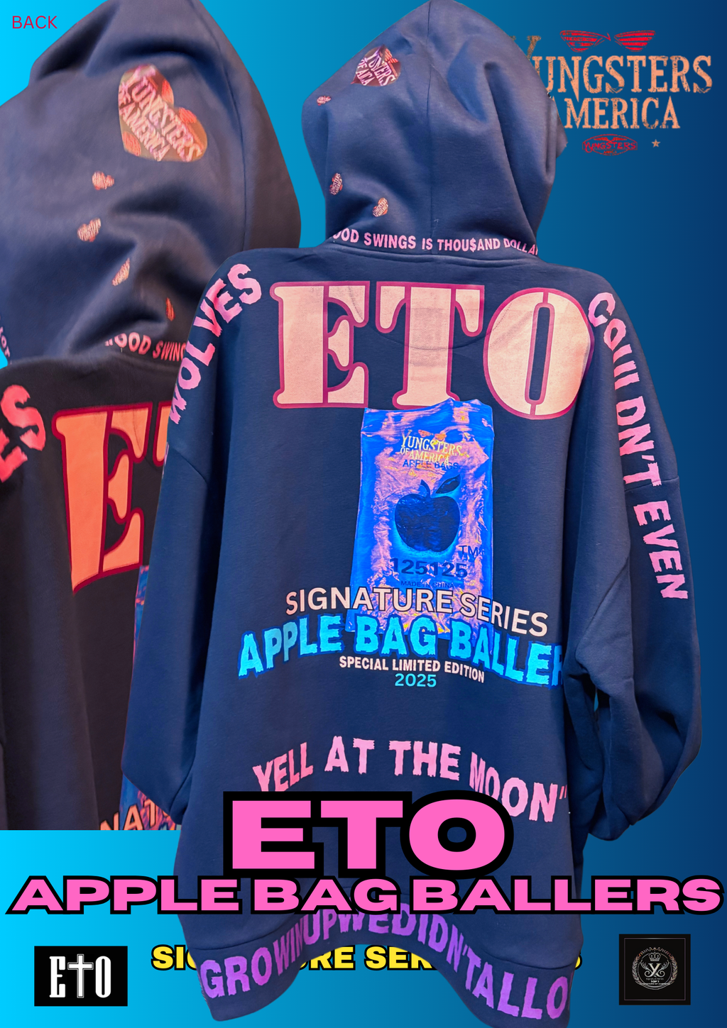 ETO APPLE BAG BALLERS SOFT WEIGHTED HOODY image 1
