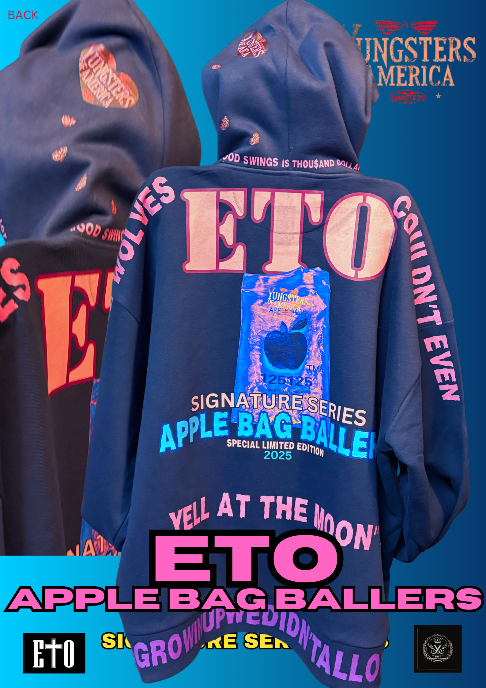 ETO APPLE BAG BALLERS SOFT WEIGHTED HOODY image 1